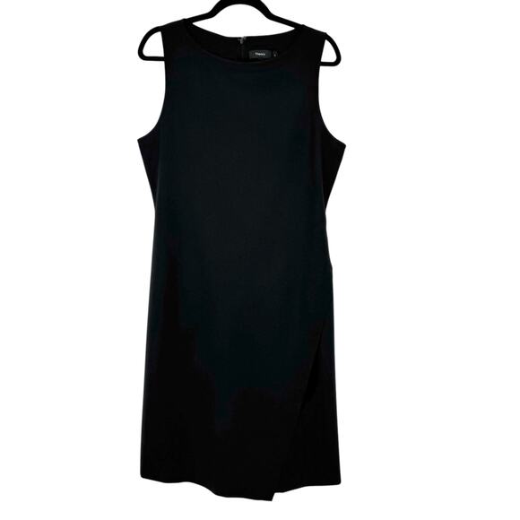 Theory NEW Womens Risbana Good Wool Stretch A-Line Dress Size 12 Black Office - Picture 2 of 16